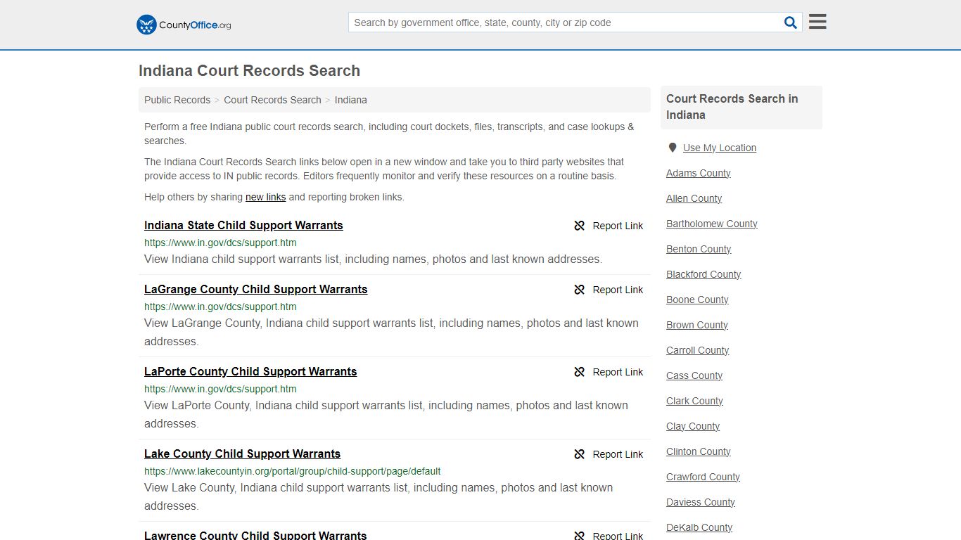 Court Records Search - Indiana (Adoptions, Criminal, Child Support ...